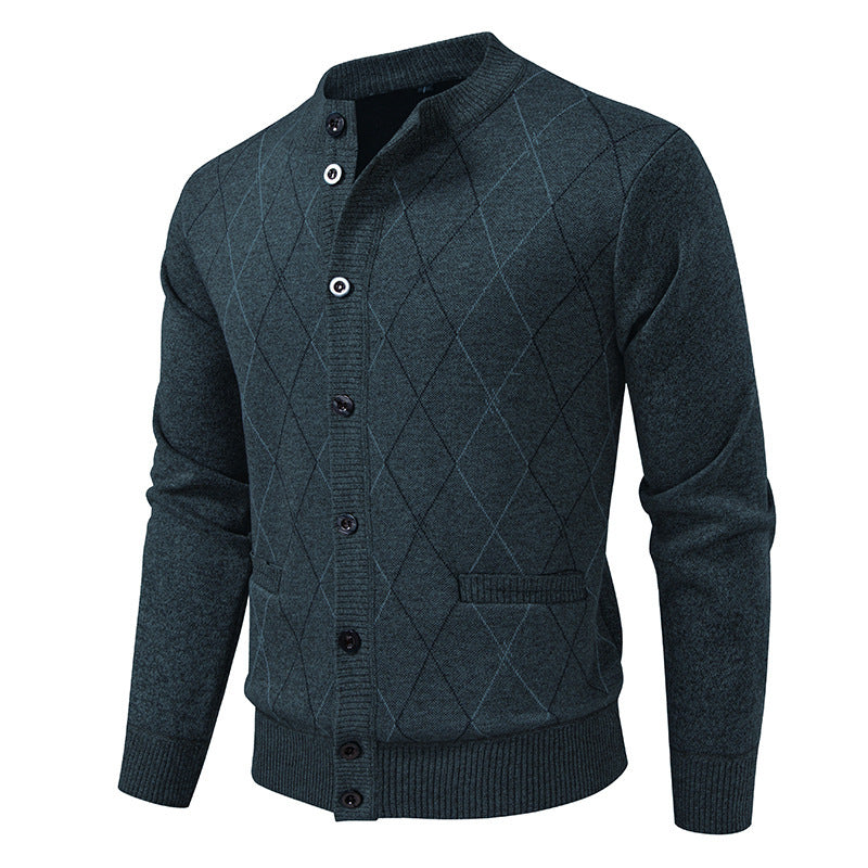 Herren Strickjacke Rautenmuster Modern Geschmeidig