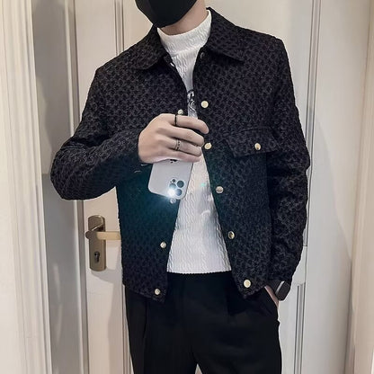 Herren Lederjacke Modern mit Nieten und Struktur