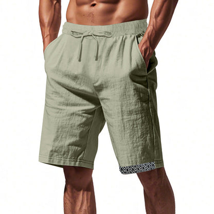 Herren Strandshorts Leinen Bequem Elastisch