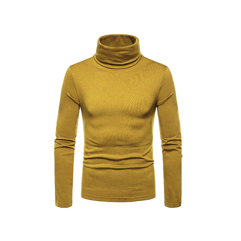 Herren Rollkragenpullover Fein Strick Modern Schwarz