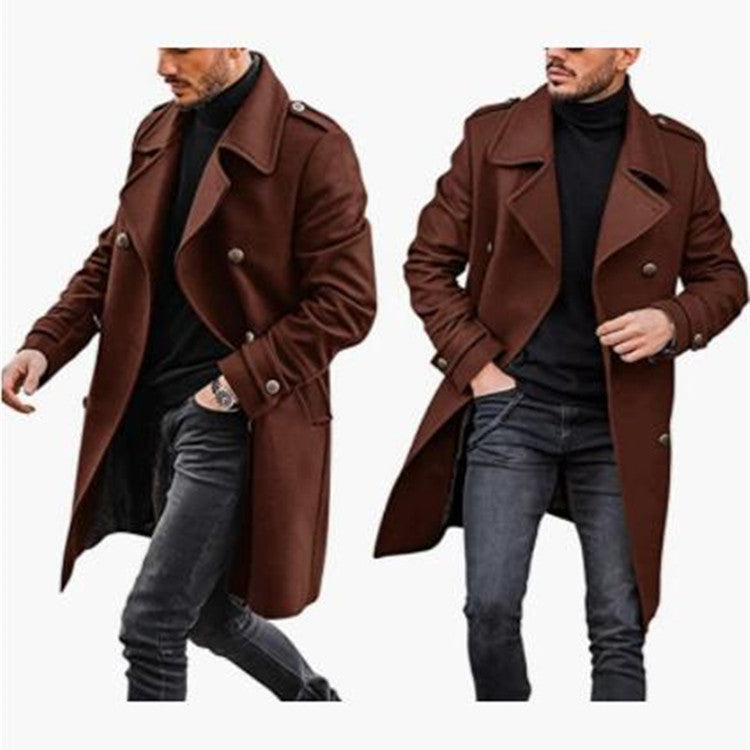 Herren Trenchcoat Modern Slim Fit Elegant Wasserabweisend