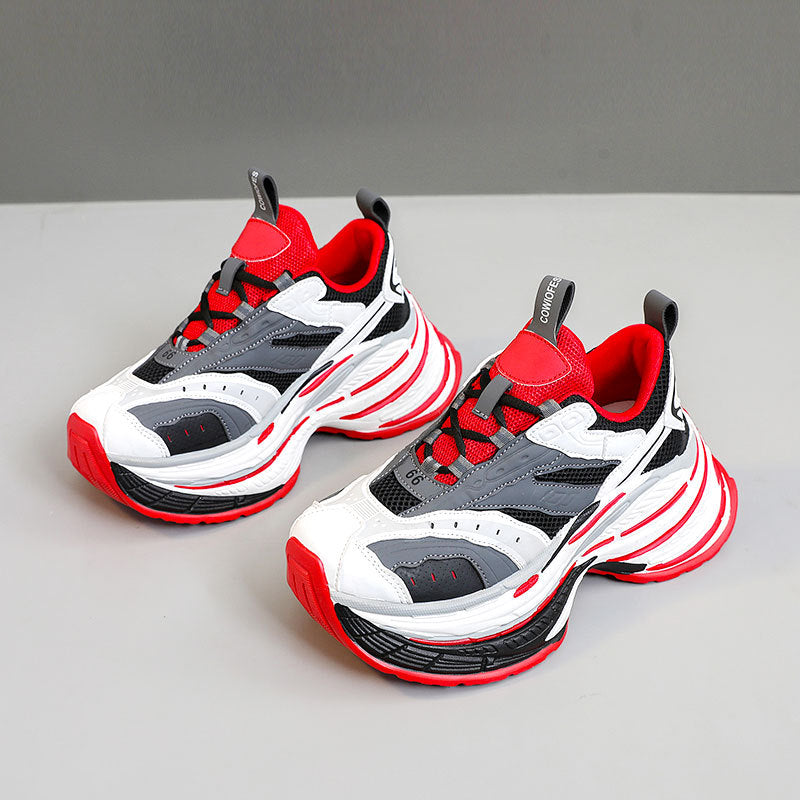 Damen Sneaker Sportlich Chunky Atmungsaktiv Laufsohle