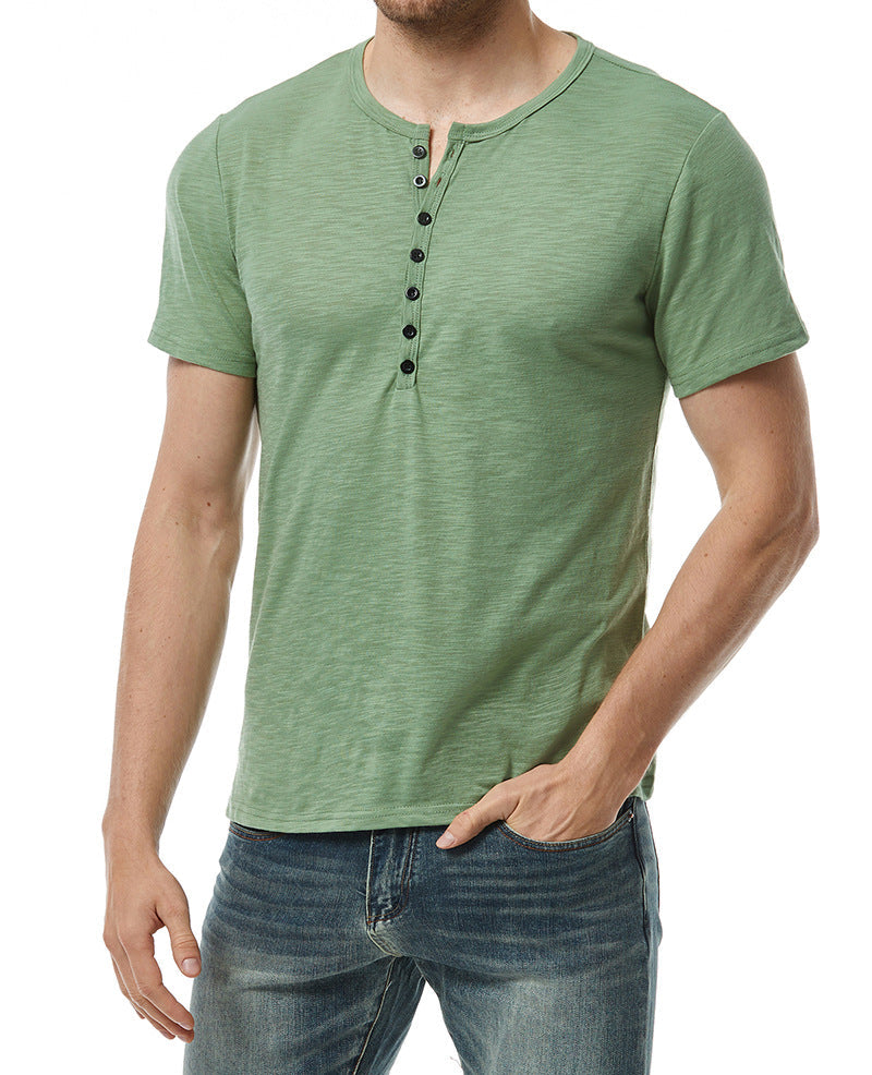 Herren Kurzarm Hemd Modern Slim Fit mit Knöpfen