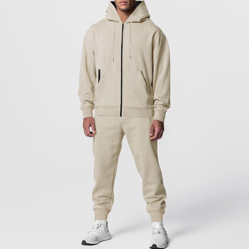 Herren Trainingsanzug Sportlich Modern Schwarz