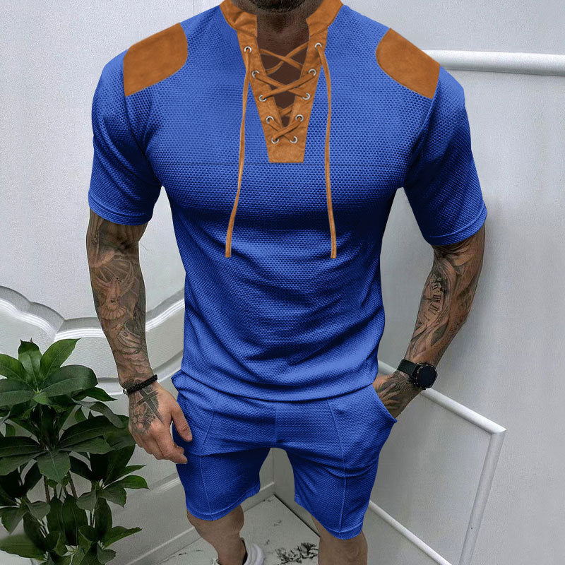 Herren Sport-T-Shirt Atmungsaktiv Schnürdesign Modern
