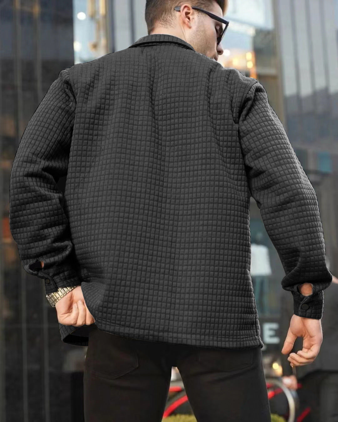 Herren Overshirt Jacke Strukturiert Modern