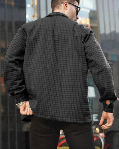Herren Overshirt Jacke Strukturiert Modern