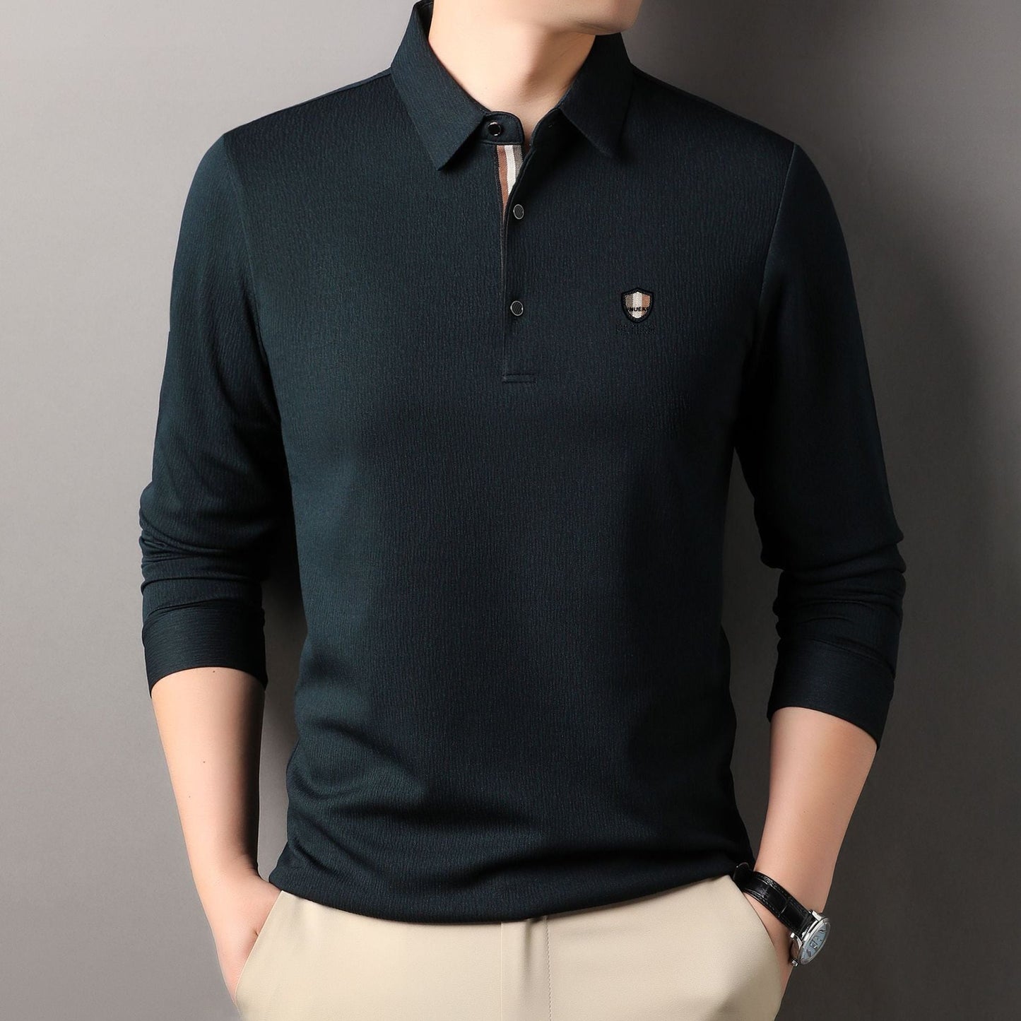 Herren Poloshirt Langarm Elegant Sportlich Berlin