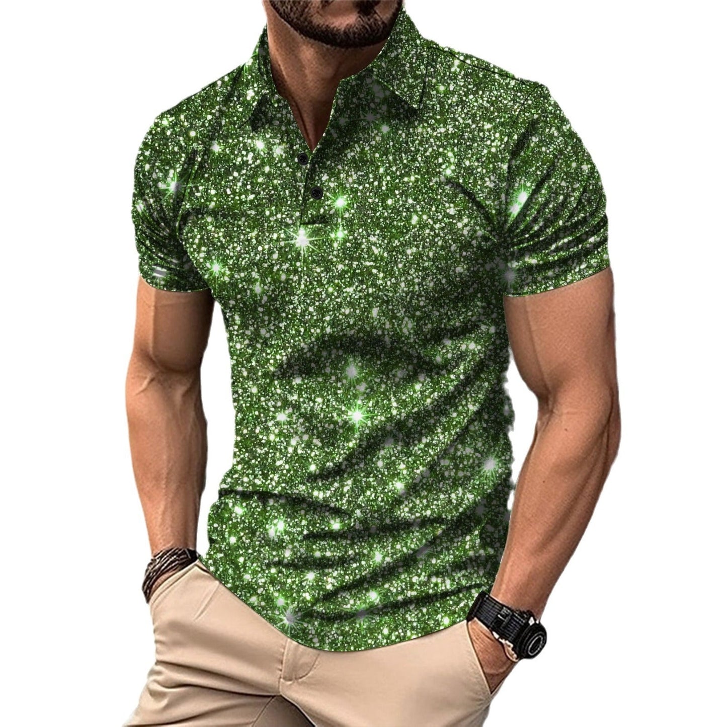 Herren Poloshirt Sternenmuster Modern Berlin Style