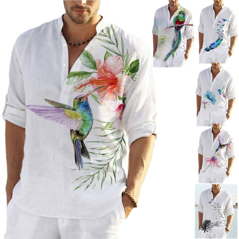 Herren Leinenhemd mit trendigem Druck Berlin Style - BerlinGlamour