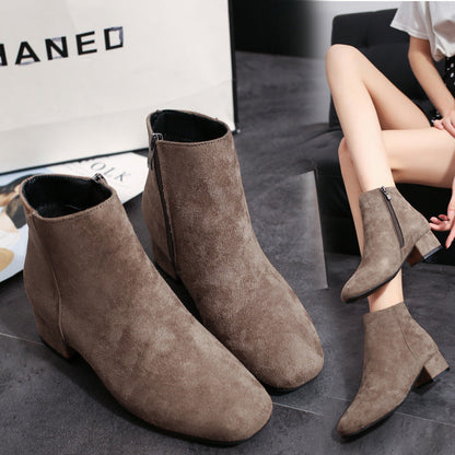 Damen Stiefeletten Elegant Reißverschluss Weich Lederobermaterial