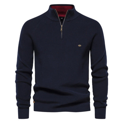 Herren Strickpullover Sportlich Halbzipp Reißverschluss