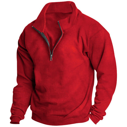 Herren Pullover Hochkragen Reißverschluss Modern Sportlich
