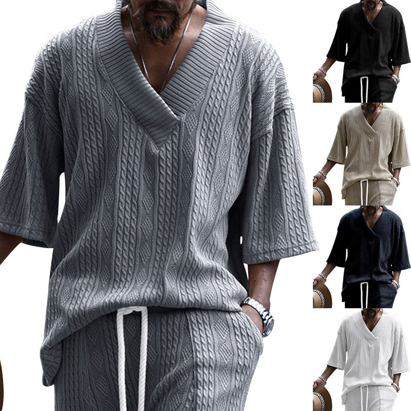 Lässiges Strickshirt Herren V-Ausschnitt Modern - BerlinGlamour
