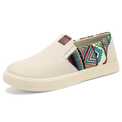 Damen Slip-On Schuhe Bequem Bunt Ethno Muster