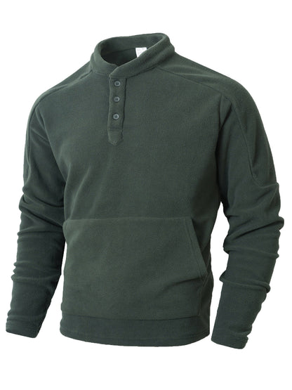 Modernes Fleece-Pullover-Design, perfekt für den täglichen Bedarf. Mit Knopfleiste aus hochwertigen Materialien und praktischer Kängurutasche in Berlin, bietet dieser Fleece-P