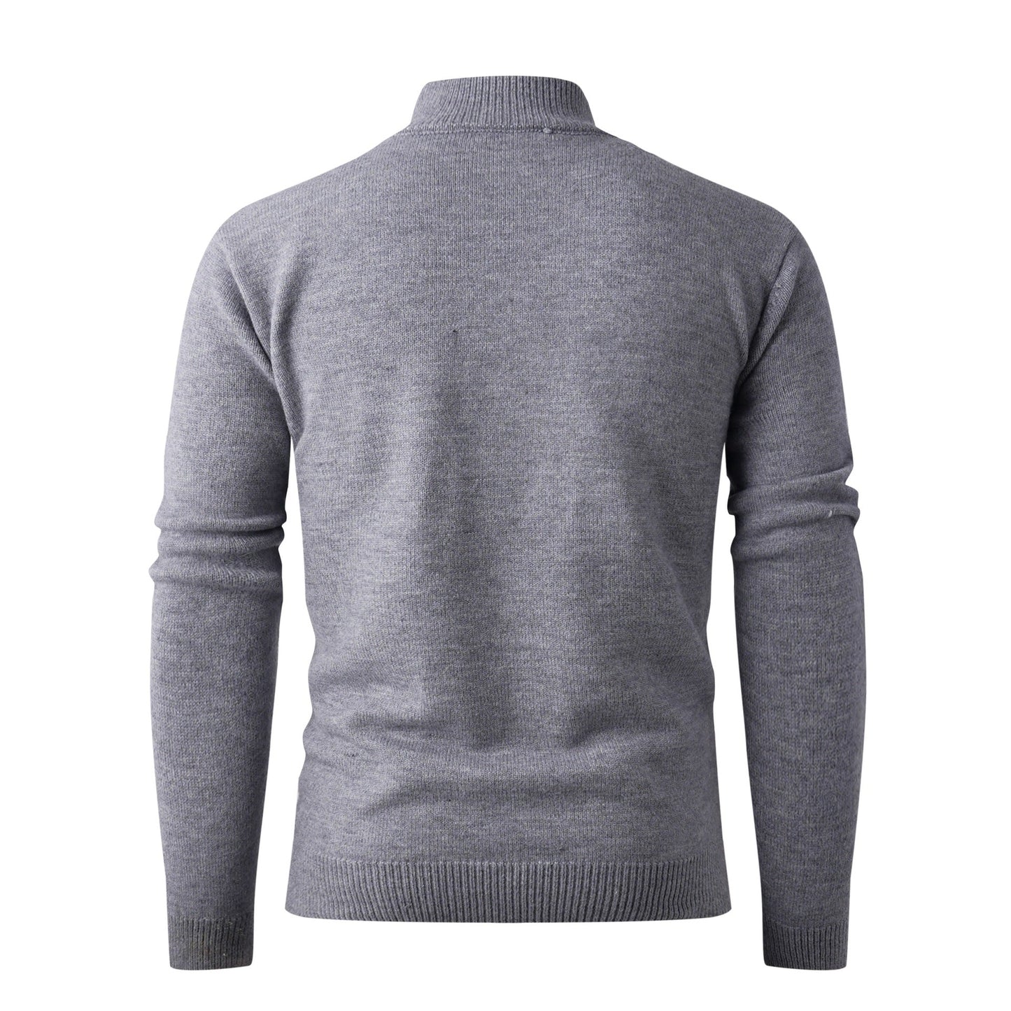Herren Pullover Grobstrick Modern Stehkragen Reißverschluss