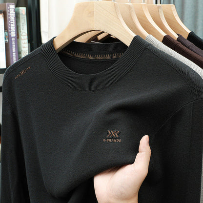 Herren Pullover Rundhals Baumwolle Modern
