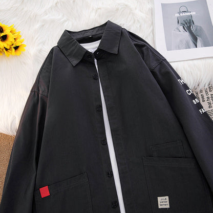 Herren Hemdjacke Lässig Modern mit Taschen