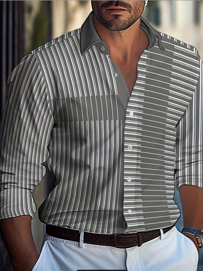 Herren Hemd Modernes Muster Slim Fit Berlin Style