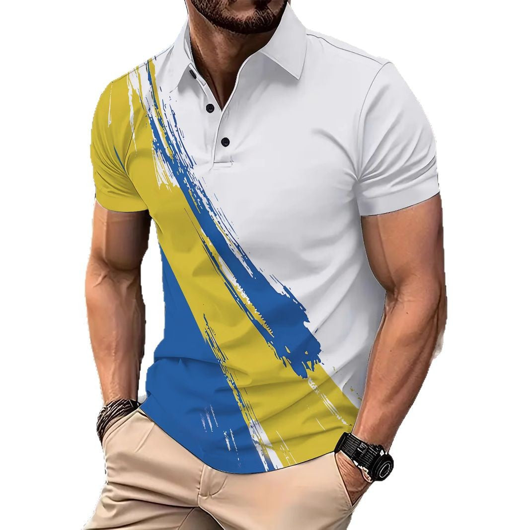 Herren Poloshirt Farbverlauf Modern Trendig