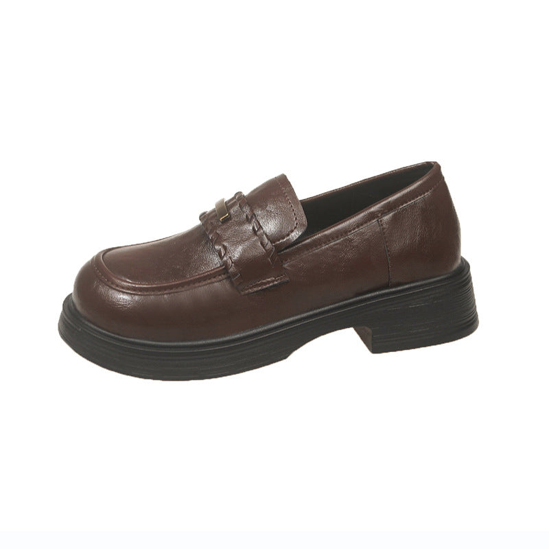 Damen Loafers Plateau Schuhe Elegante Schnalle