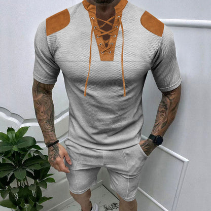 Herren Sport-T-Shirt Atmungsaktiv Schnürdesign Modern