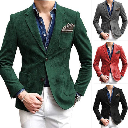 Herren Blazer Samt Elegant Modern Schnitt Schwarz - BerlinGlamour