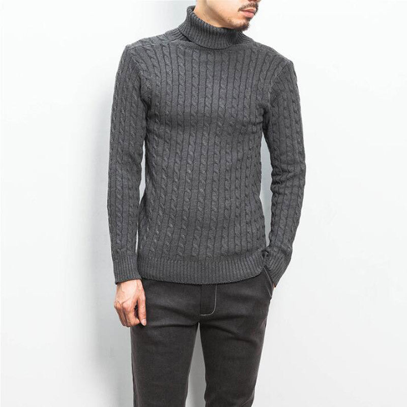 Herren Rollkragenpullover Zopfmuster Weich Komfortabel - BerlinGlamour