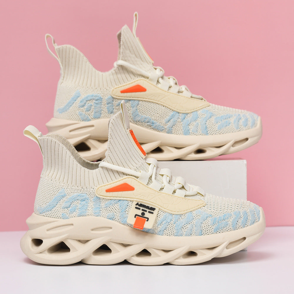 Damen Sneaker Sport Strick Laufsohle Rutschfest - BerlinGlamour
