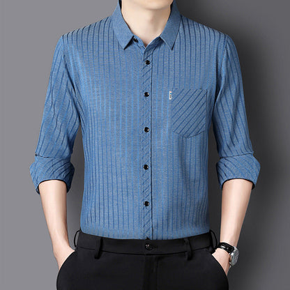 Herren Langarmhemd mit Streifenmuster Modern Style