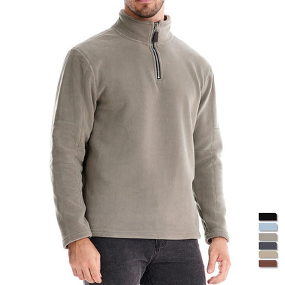 Herren Fleece Pullover Halbzipp Reißverschluss Warm - BerlinGlamour