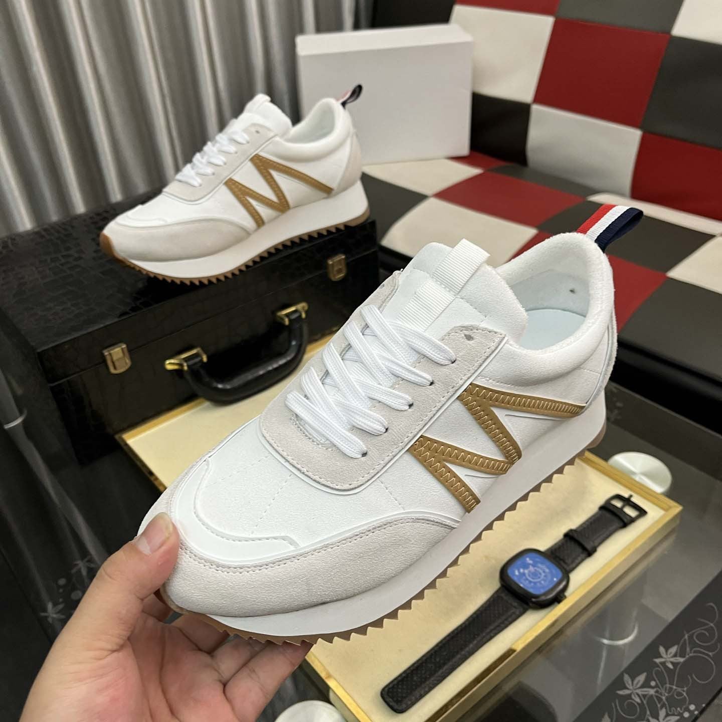Damen Sneaker atmungsaktiv Mesh Weiße Sportschuhe