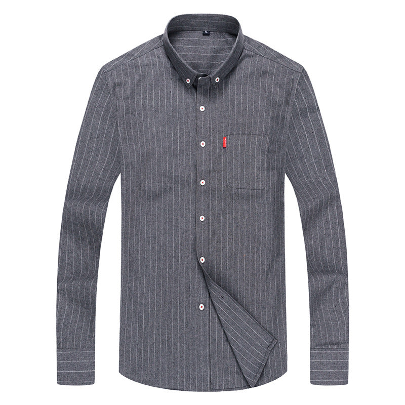 Herren Langarmhemd Elegantes Streifenmuster Slim Fit