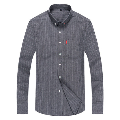 Herren Langarmhemd Elegantes Streifenmuster Slim Fit