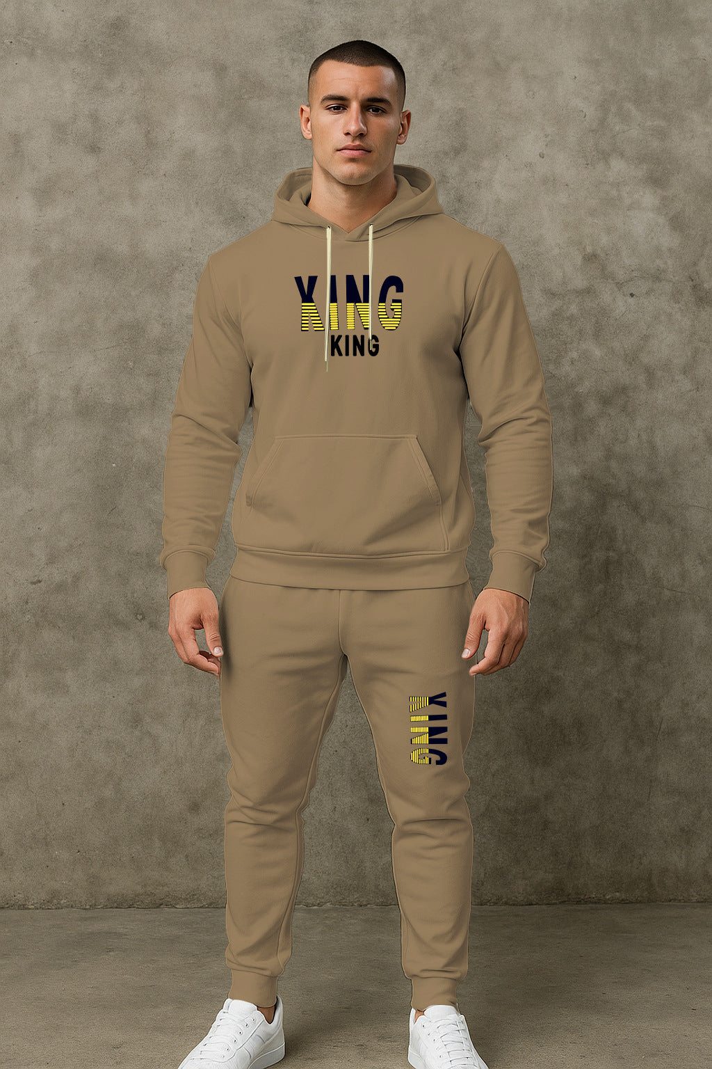 Herren Sportset Hoodie Jogginghose Set Sportlich Bequem