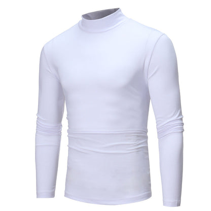 Herren T-Shirt Rollkragen Weich Jersey Elegant