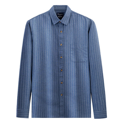 Herren Hemd Langarm Streifenmuster Elegant SlimFit