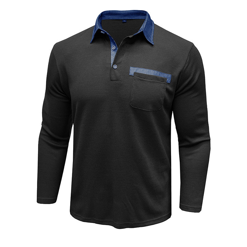 Herren Polohemd Langarm Modern Eleganter Stil