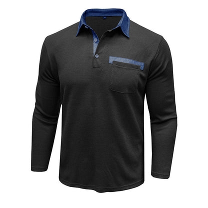 Herren Polohemd Langarm Modern Eleganter Stil