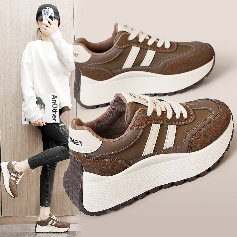 Damen Sneaker Chunky Bequem atmungsaktiv Weiß