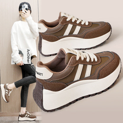 Damen Sneaker Chunky Bequem atmungsaktiv Weiß