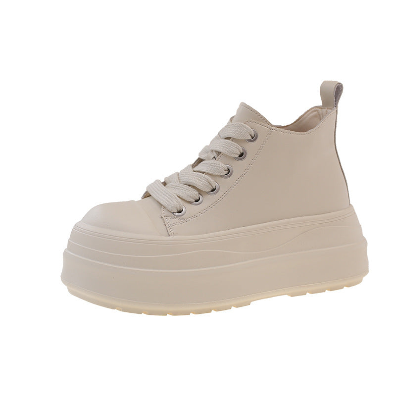 Damen Plateau Sneaker Hochschuh mit 3-farbiger Sohle Modisch