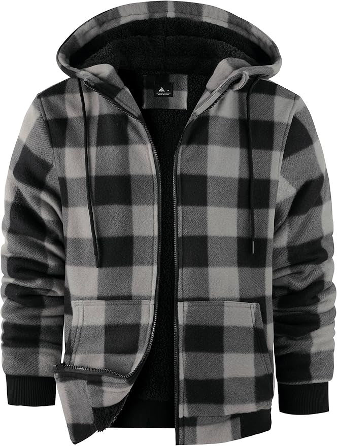 Herren Flanelljacke Gefüttert Urban Karo Muster