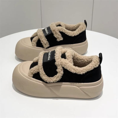 Damen Sneaker Fleecegefüttert Sportlich Rutschfest
