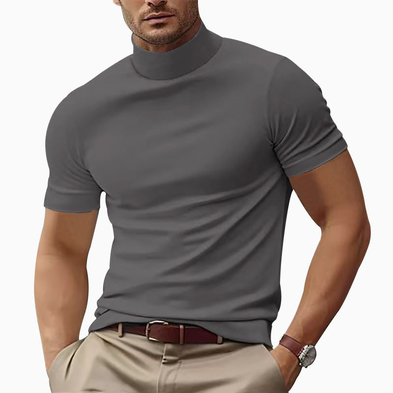 Herren T-Shirt Kurzarm Turtleneck Modern Berlin Style