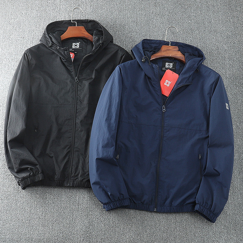 Herren Windjacke Leicht Wasserabweisend Kapuzenjacke - BerlinGlamour