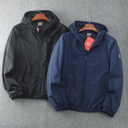 Herren Windjacke Leicht Wasserabweisend Kapuzenjacke - BerlinGlamour