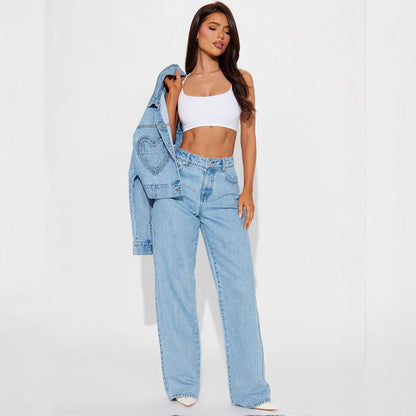 Hohe Damen Jeans Weite Flared High Waist - BerlinGlamour