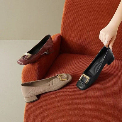 Damen Ballerinas Elegant Schnalle Komfortabel